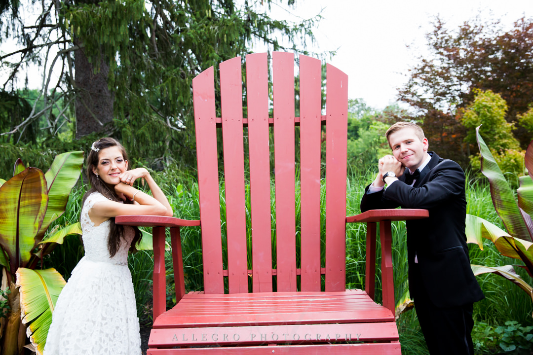 allegro photography: elm bank wedding portraits- big red chair