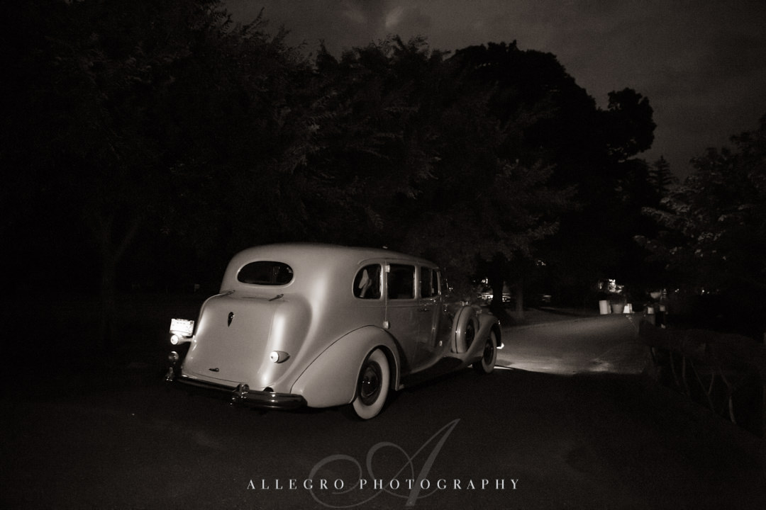 allegro photography: elm bank wedding wedding couple departure- night shot