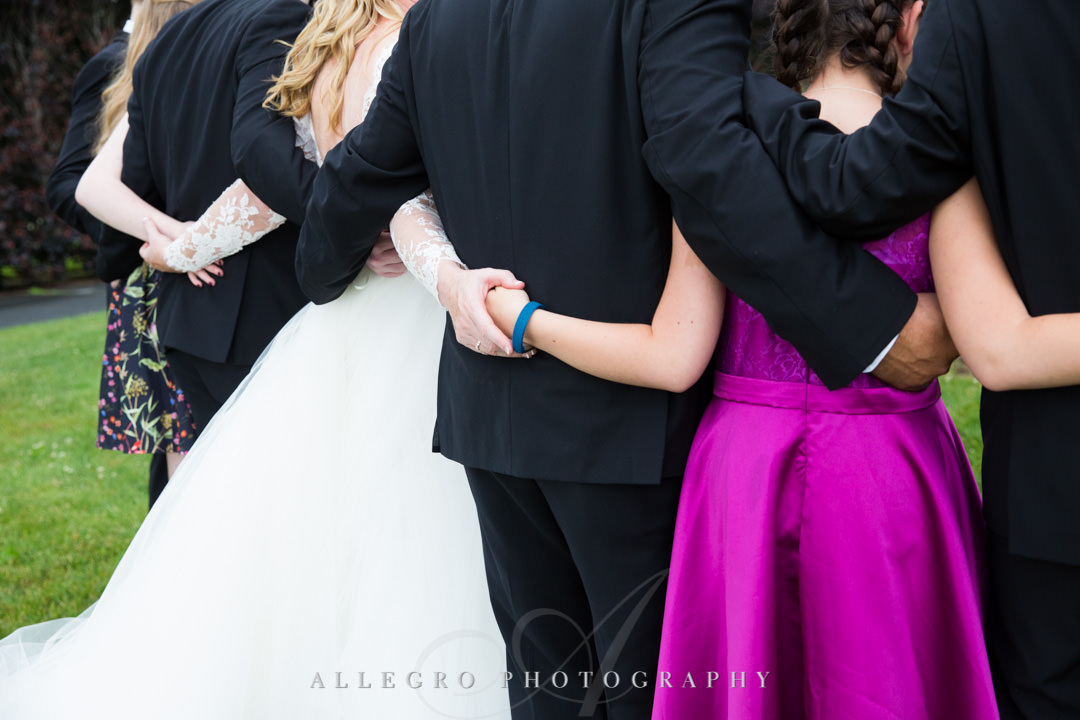 New bride and groom hug step kids | Allegro Photography
