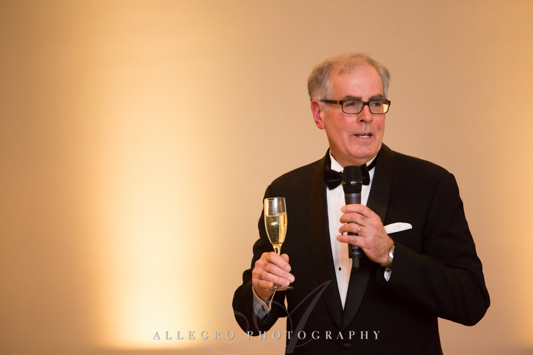 Father of the bride gives wedding toast