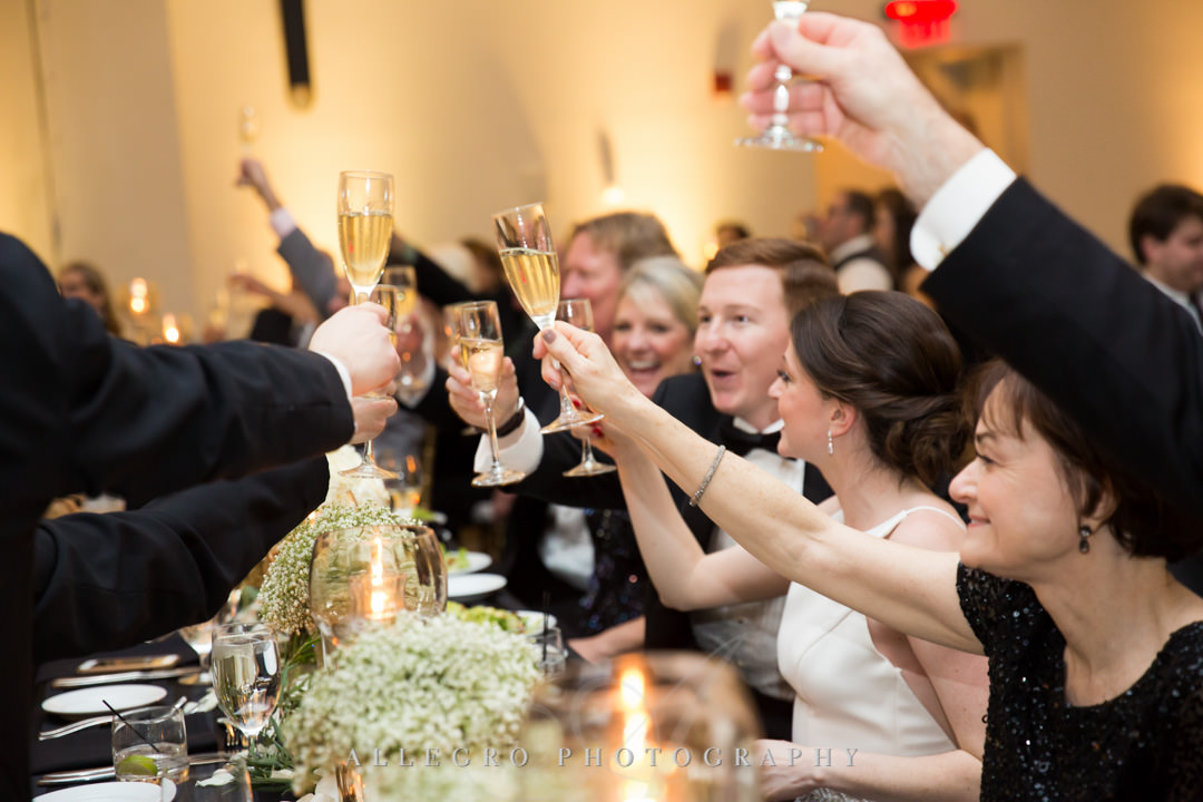 Wedding party toast each other