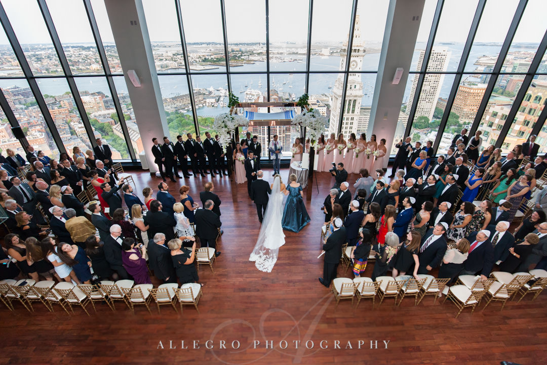 Arial view of wedding in State Room Boston