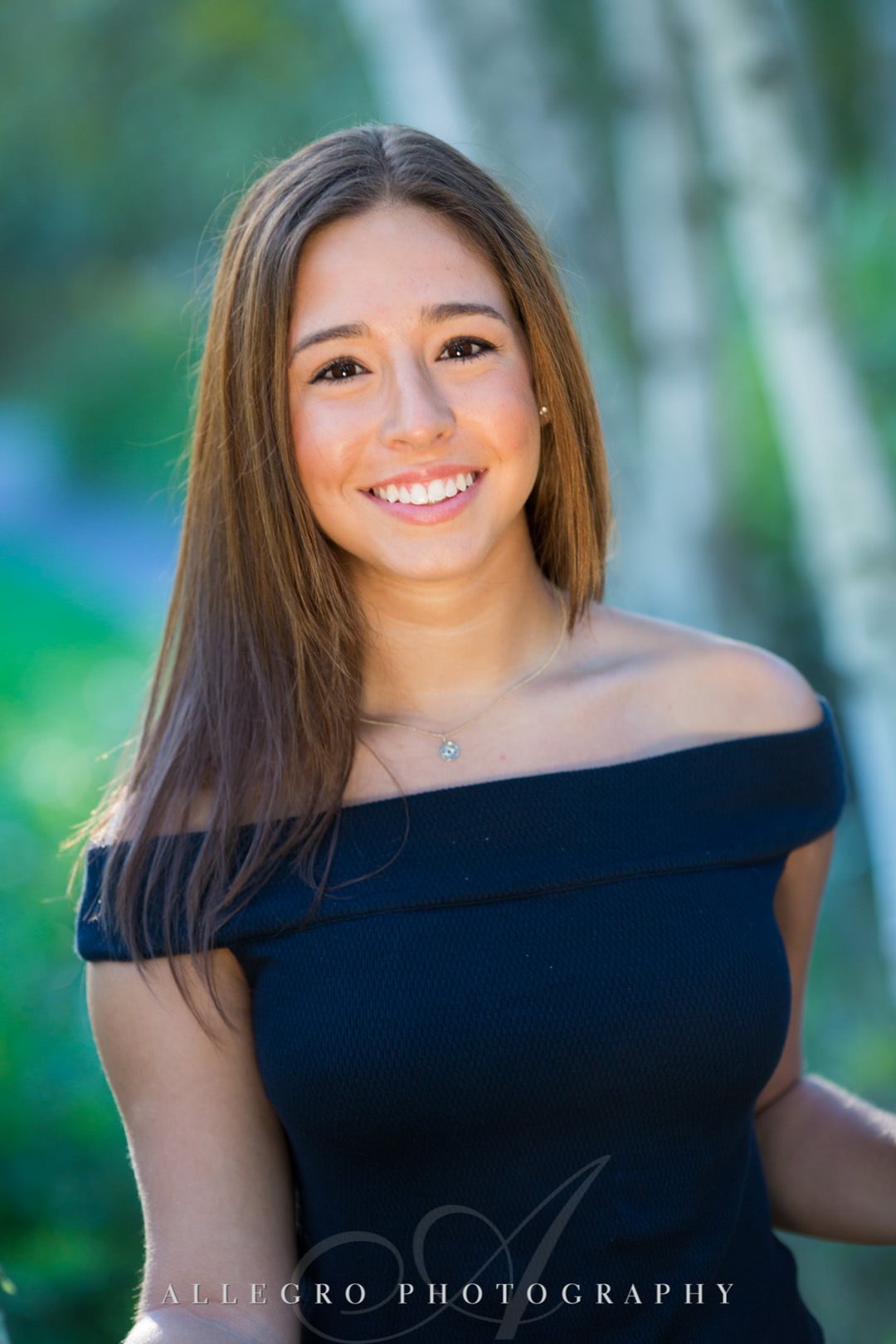 Senior high school girl smiling for portrait