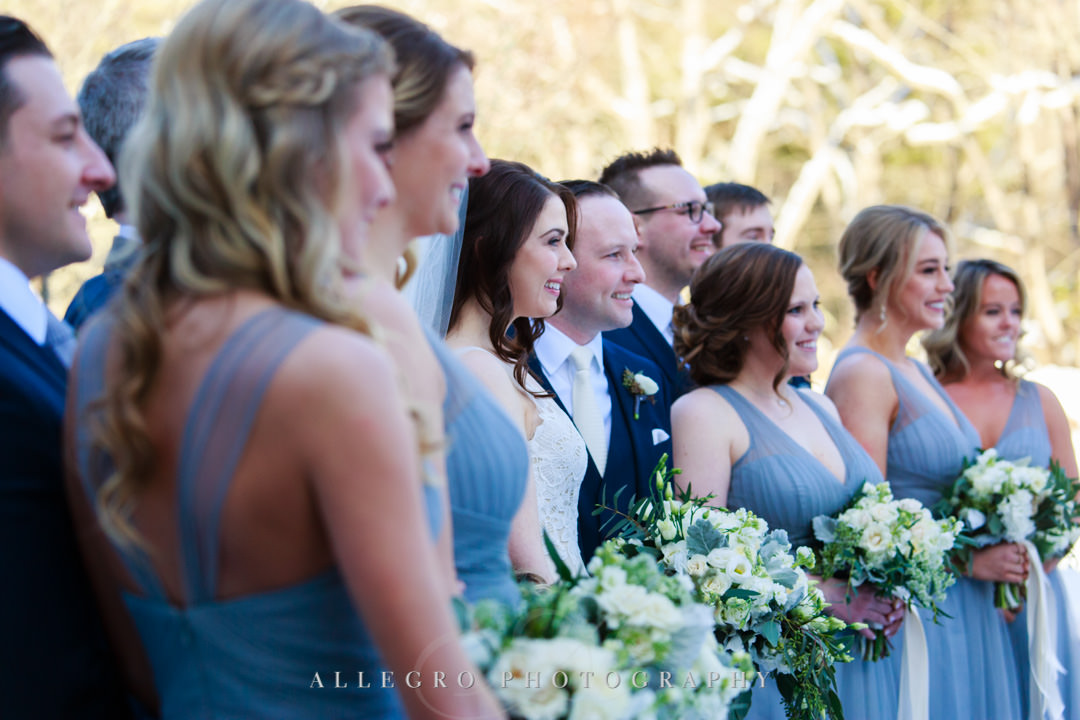 Profile shot of bridal party smiling