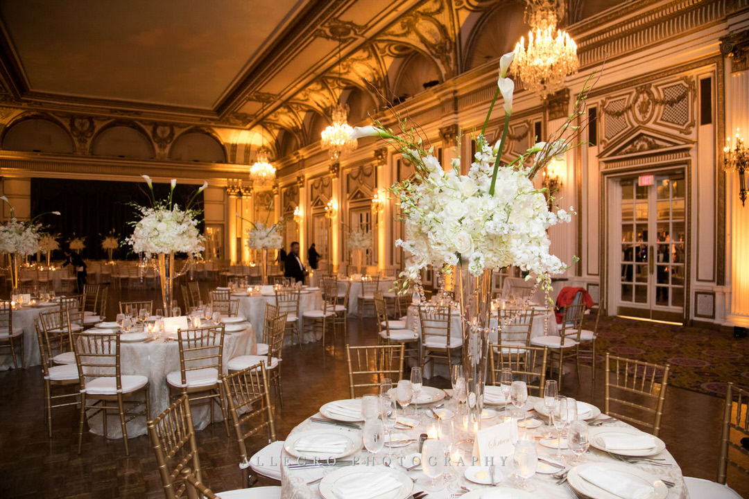 wedding reception hall at the fairmont copley