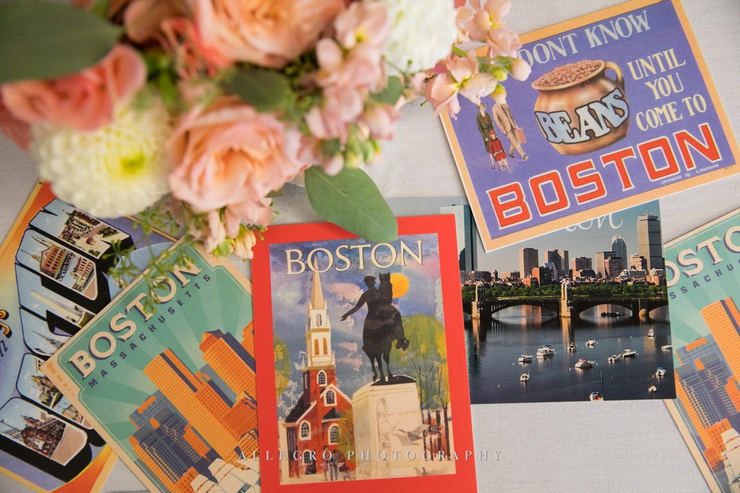 flowers and boston postcards